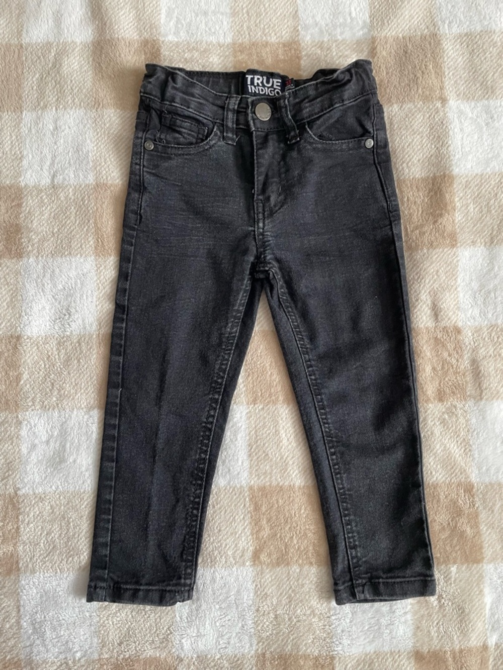 True Indigo Kids 3T Lightwash Black Stretch Denim Pants
